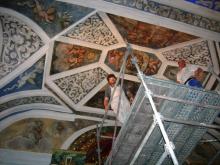 Durante el traslado y restauración del retablo de la Ermita de la Veracruz